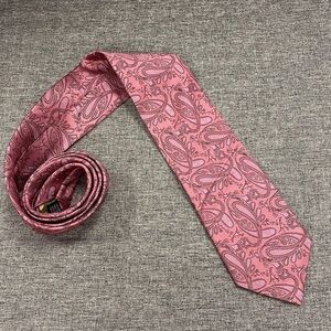 Valerio Garati 100% silk pink neck tie hand made
